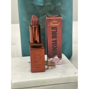 Too Faced NIB Cocoa Bold Cream Lipstick Demi Matte 0.11 Oz Chocolate Chip